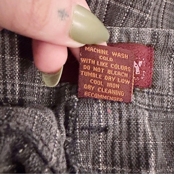 Vintage Y2K Bohemian Army Plaid Capris 2000s Pants Cropped Low Rise - Picture 7 of 7